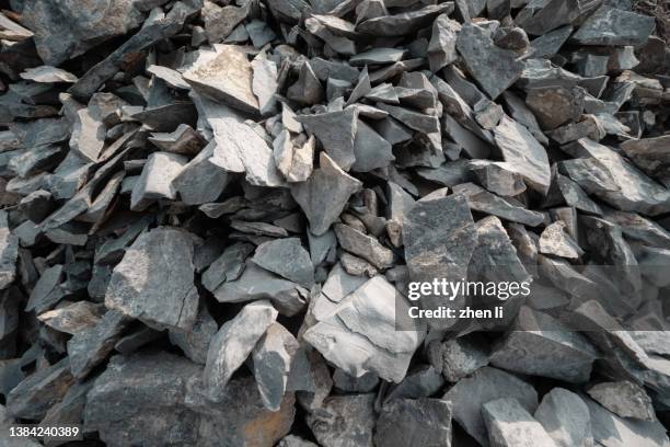 mound of granite gravel - rock formation texture stock pictures, royalty-free photos & images