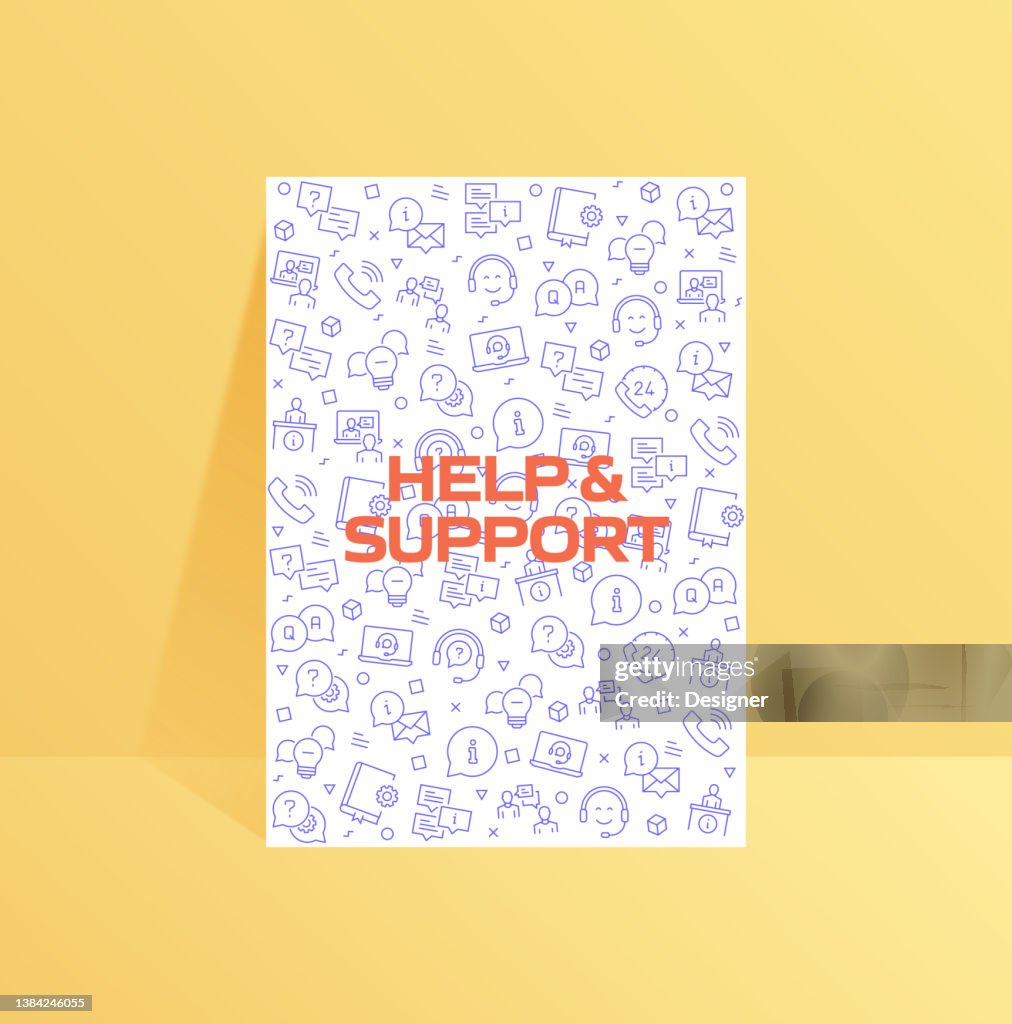 Get Help Support Help And Support Related Modern Line Style Vector Illustration High-Res ...