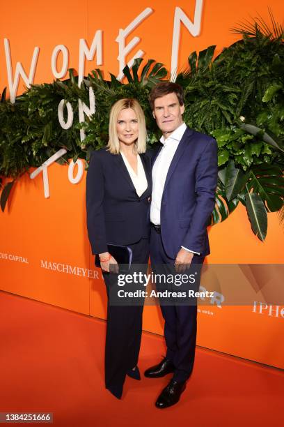 Veronica Ferres and her husband Carsten Maschmeyer attend the Women On Top Awards at 20° Restobar on March 10, 2022 in Duesseldorf, Germany.