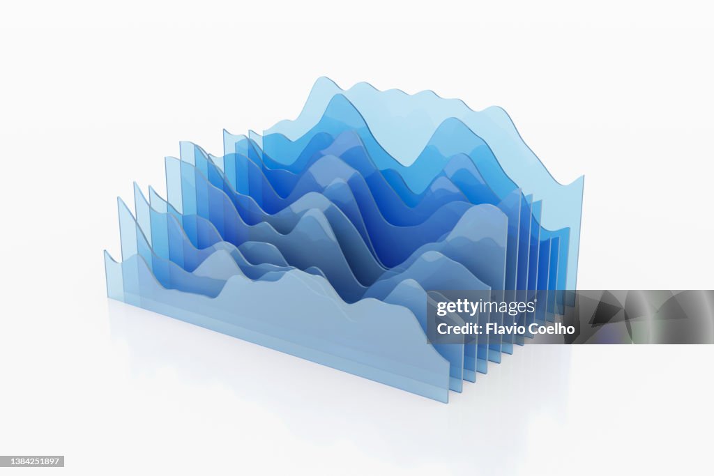 Wave bar graph divided in twelve slices - glass version