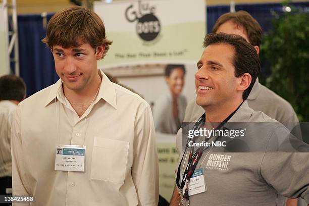 The Convention" Episode 2 -- Aired 9/28/06 -- Pictured: John Krasinski as Jim Halpert, Steve Carell as Michael Scott