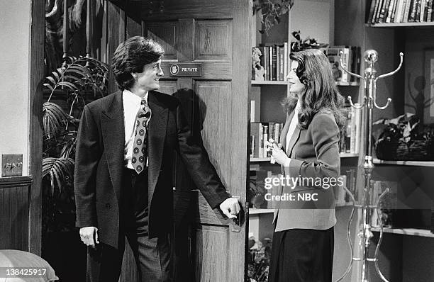 The Improbable Dream: Part 2" Episode 2 -- Pictured: Roger Rees as Robin Colcord, Kirstie Alley as Rebecca Howe
