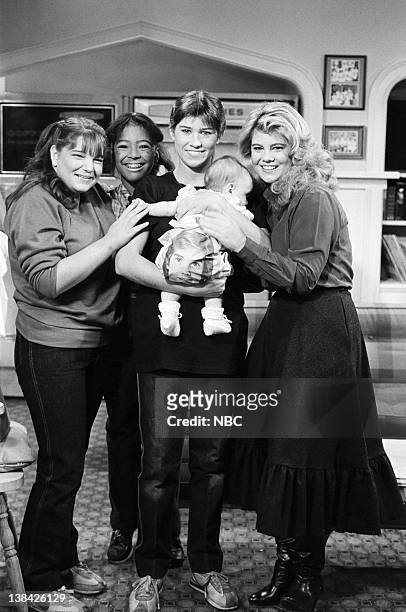 Baby in the House" Episode 3 -- Pictured: Mindy Cohn as Natalie Green, Kim Fields as Dorothy 'Tootie' Ramsey, Nancy McKeon as Joanne 'Jo' Polniaczek,...