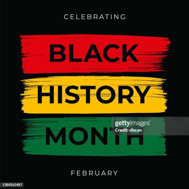 ilustrações de stock, clip art, desenhos animados e ícones de black history month design with brushes. - mês da história negra