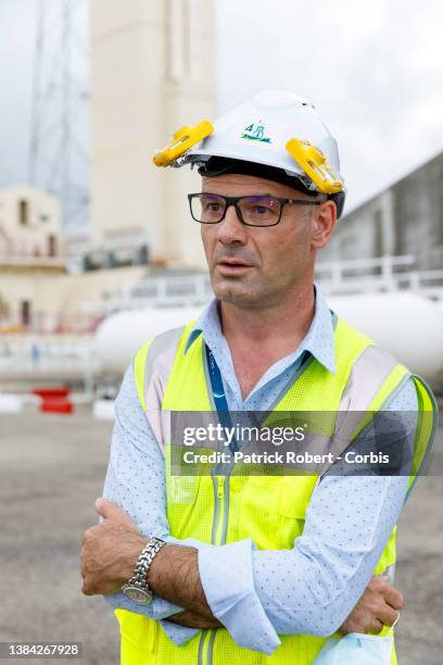 Guiana Space Center. Thierry Vallée, director of the Arianne 6 program in front of the launcher waiting for its rocket.