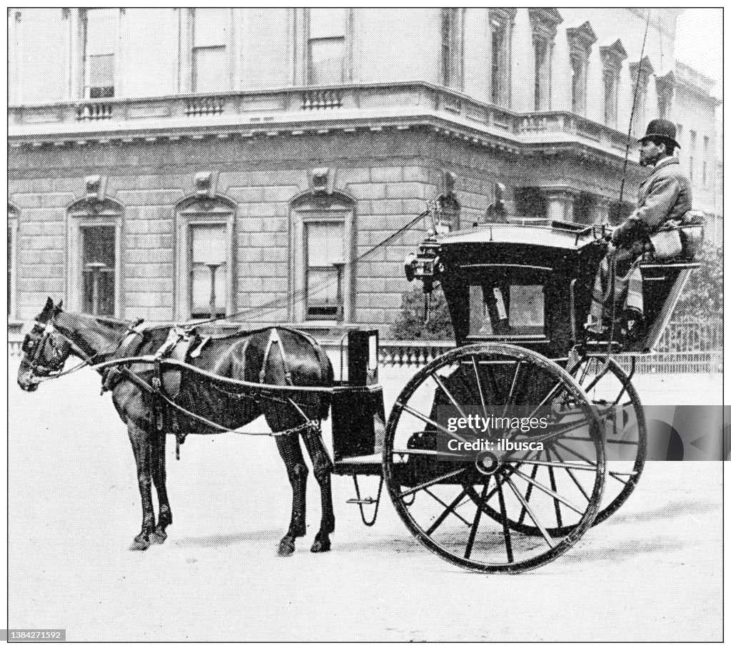 Antique travel photographs of England: Hansom