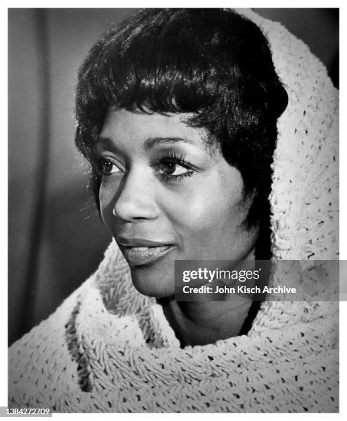 Publicity still portrait of American actress Margaret Avery in the film 'Hell Up in Harlem,' 1973.