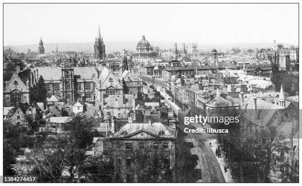 ilustrações de stock, clip art, desenhos animados e ícones de antique travel photographs of england: oxford - oxford   england