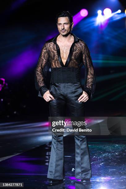 Andres Velencoso walks the runway at the Andres Sarda fashion show during Mercedes Benz Fashion Week Madrid March 2022 edition at Ifema on March 11,...