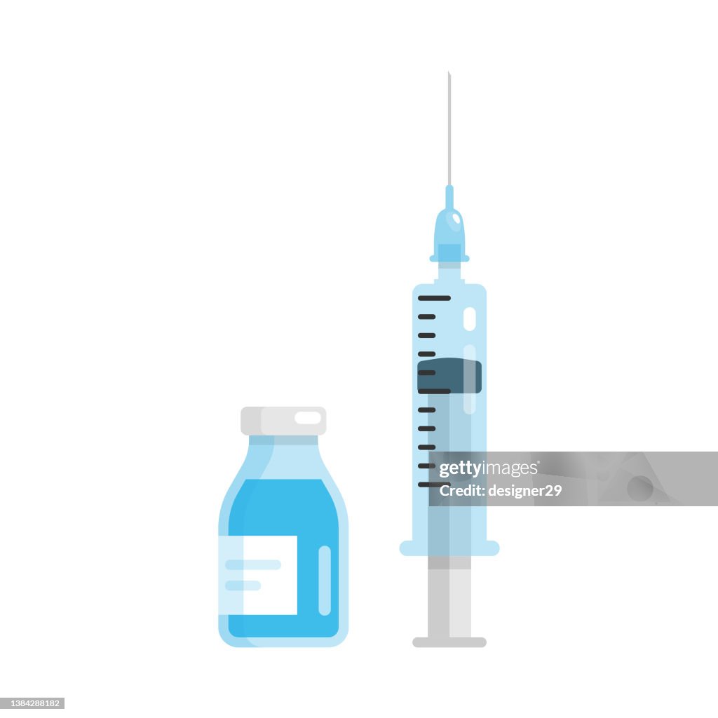 Icône de vaccin et de seringue.