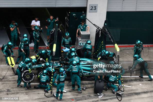 Lance Stroll of Aston Martin Aramco during the Formula 1 Austrian Grand Prix at Red Bull Ring in Spielberg, Austria on July 2, 2023.