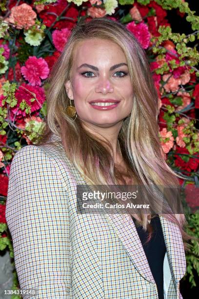 Carla Goyanes attends the Jorge Vazque fashion show during Mercedes Benz Fashion Week March 2022 edition at Ifema on March 11, 2022 in Madrid, Spain.