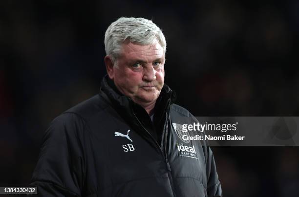 West Bromwich Albion manager Steve Bruce looks on before the Sky Bet Championship match between West Bromwich Albion and Huddersfield Town at The...