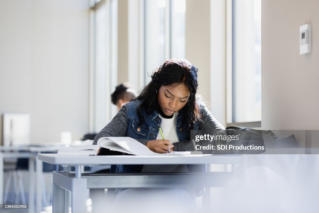 Focused young woman