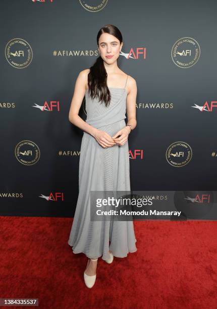 Margaret Qualley attends the AFI Awards Luncheon at Beverly Wilshire, A Four Seasons Hotel on March 11, 2022 in Beverly Hills, California.