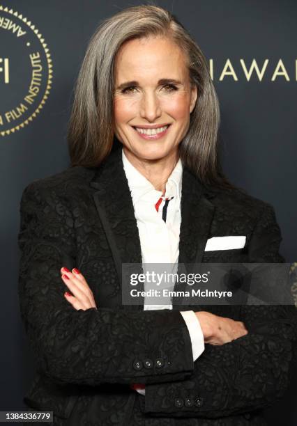 Andie MacDowell attends the AFI Awards Luncheon at Beverly Wilshire, A Four Seasons Hotel on March 11, 2022 in Beverly Hills, California.