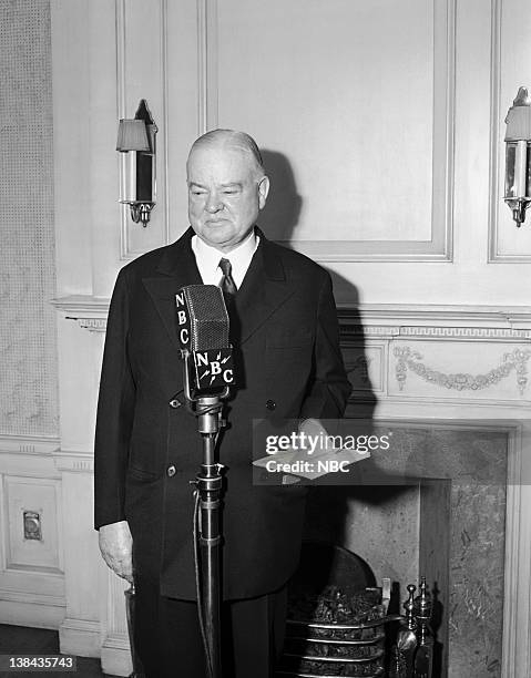 Pictured: Former U.S. President Herbert Hoover spoke to the country on "The Immediate Relation of the United States to This War" on May 11, 1941