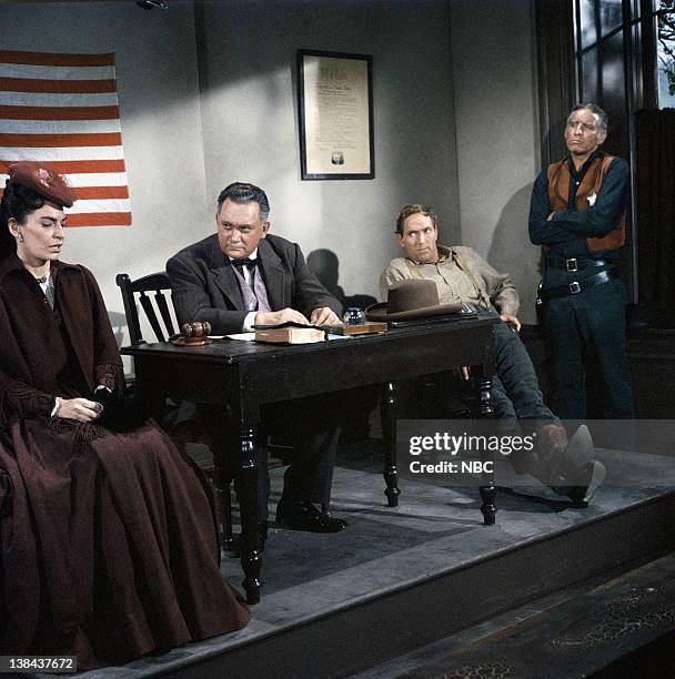Death at Dawn" Episode 32 -- Aired 4/30/60 -- Pictured Nancy Deale as Beth Cameron, Wendell Holmes as Judge Scribner, Gregory Walcott as Farmer...