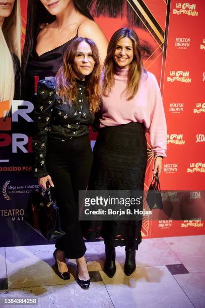 Antonia San Juan and Nuria Roca ) attends to the photocall of 'La Gran Depresion' theatre play premiere on March 11, 2022 in Madrid, Spain.