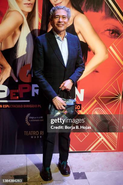 Boris Izaguirre attends to the photocall of 'La Gran Depresion' theatre play premiere on March 11, 2022 in Madrid, Spain.