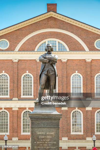 boston massachusetts samuel adams statue faneuil hall - freedom trail stock pictures, royalty-free photos & images