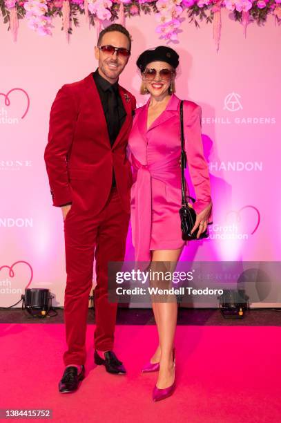 Donny Galella and Chantelle Ford attends Chandon Ladies Day at Rosehill Gardens on March 12, 2022 in Sydney, Australia.