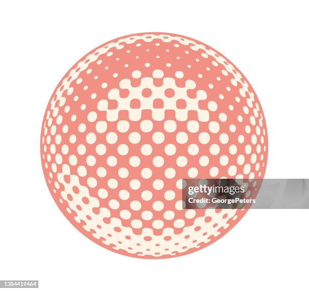 digital button with half tone dot pattern - coral coloured stock illustrations