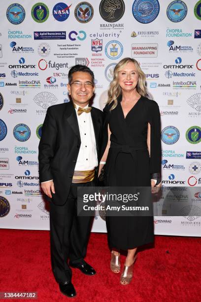 Chairman/CEO SBMT and President of Brain Mapping Foundation Dr. Babak Kateb and Cathy Konrad attend the 19th Annual "Gathering for a Cure" Black Tie...