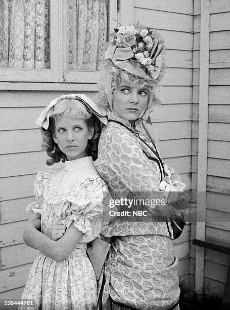 The Return of Nellie" Episode 8 -- Aired 11/15/82 -- Pictured: Allison Balson as Nancy Oleson, Allison Arngrim as Nellie Oleson Dalton