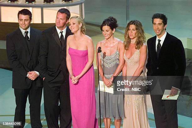 Pictured: NBC's "Friends" cast Matt LeBlanc, Matthew Perry, Lisa Kudrow, Courteney Cox-Arquette, Jennifer Aniston, David Schwimmer