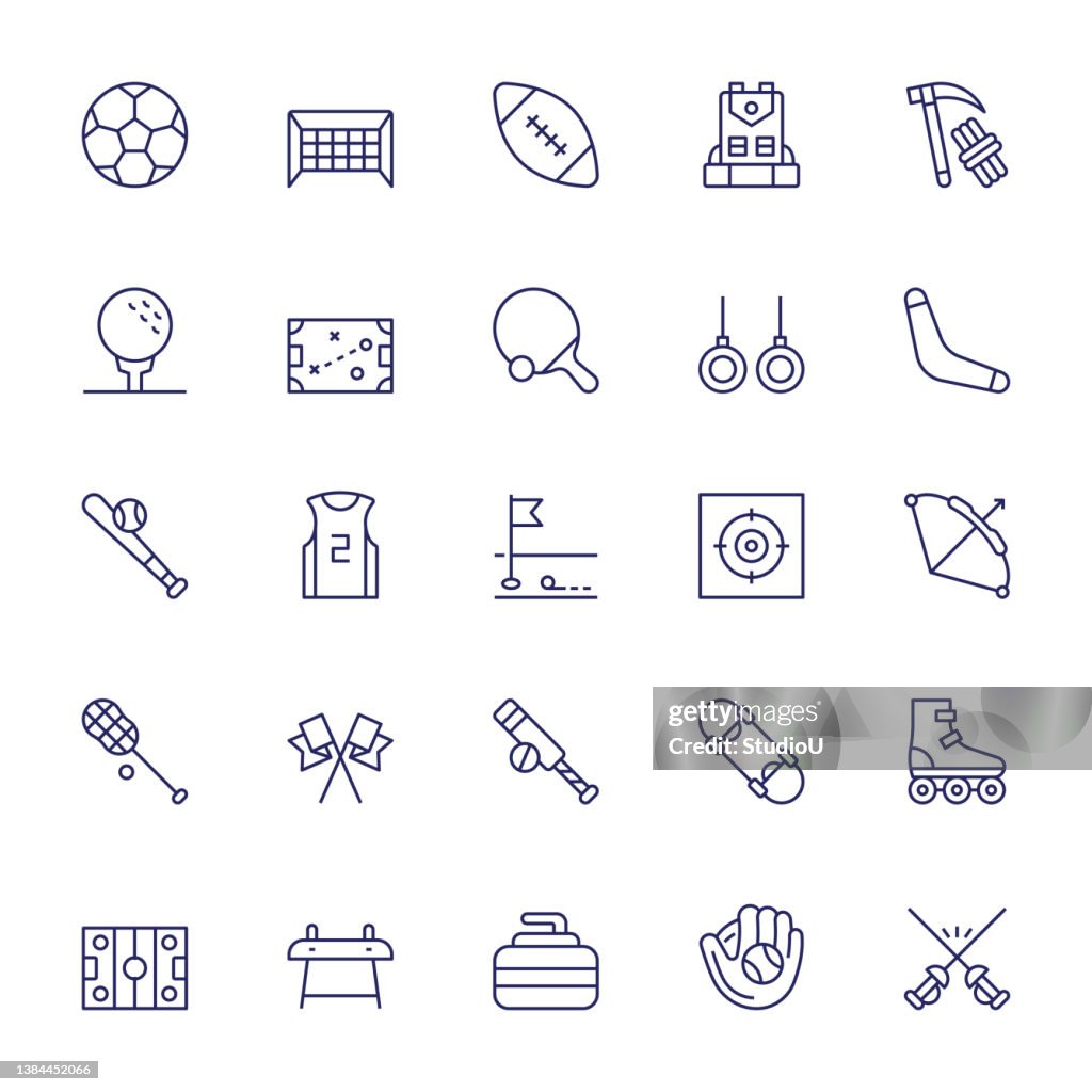 Sport Editable Stroke Line Icons