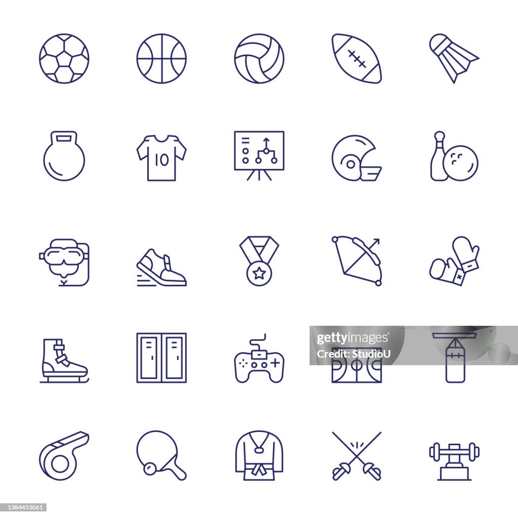 Sport Editable Stroke Line Icons
