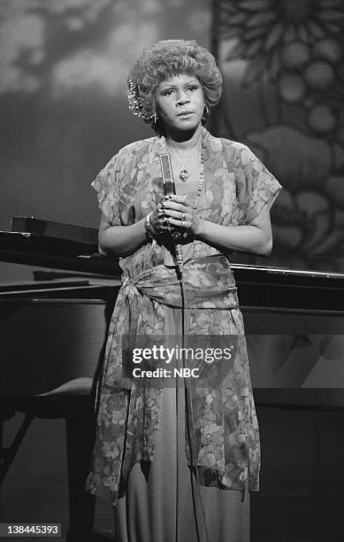 Pictured: Minnie Ripperton performs on Tonight Show with guest host Flip Wilson on August 24,1976