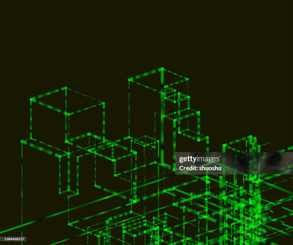 Abstract Colors Digital Space Structure Cyber Concept Pattern ...