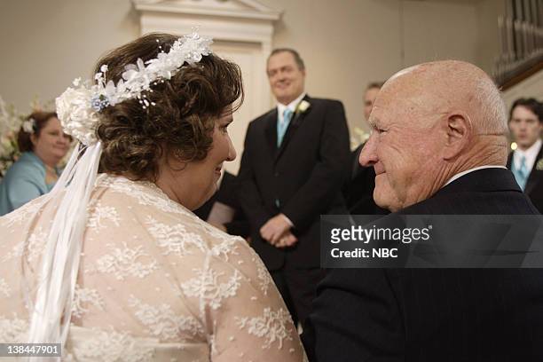 Phyllis's Wedding" Episode 16 -- Airdate 2/8/07 -- Pictured: Phyllis Smith as Phyllis Lapin, Bobby Ray Shafer as Bob Vance, Hansford Rowe as Elbert...