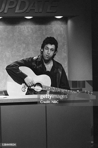 Episode 7 -- Air Date -- Pictured: Adam Sandler as Bruce Springsteen during "Weekend Update" on November 20, 1993