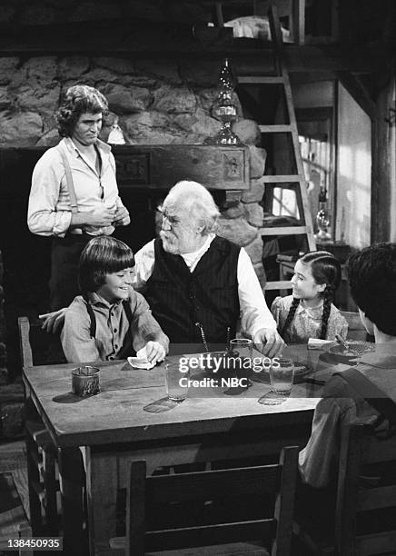 Uncle Jed" Episode 15 -- Aired 2/1/82 -- Pictured: Michael Landon as Charles Philip Ingalls, Jason Bateman as James Cooper Ingalls, E.J. AndrT as...