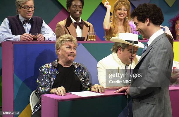 Episode 13 -- Air Date -- Pictured: Jimmy Fallon as George Gaynes, Dean Edwards as Nipsey Russell, Maya Rudolph as Charo, Rip Taylor, Horatio Sanz as...