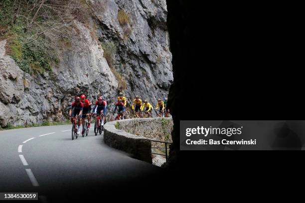 Andrey Amador Bikkazakova of Costa Rica and Team INEOS Grenadiers, Laurent Pichon of France and Team Arkéa - Samsic, Luke Rowe of United Kingdom,...