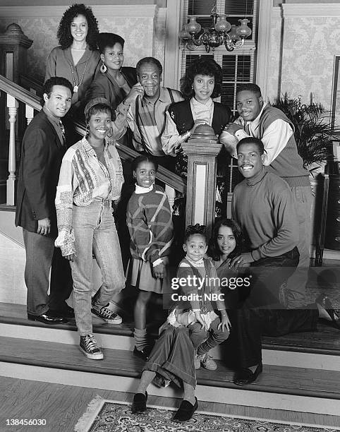 Season 7 -- Pictured: Sabrina Le Beauf as Sondra Huxtable Tibideaux, Tempestt Bledsoe as Vanessa Huxtable, Bill Cosby as Dr. Heathcliff 'Cliff'...