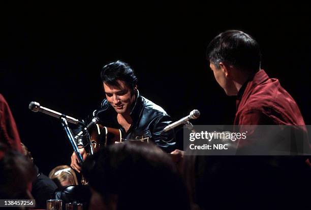 Aired 12/3/68 -- Pictured: Elvis Presley during a performance at NBC Studios in Burbank, CA