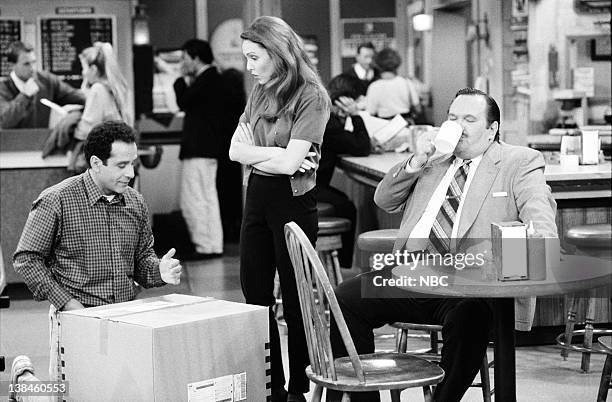 Like a Neighbor Scorned" Episode 2 -- Air Date -- Pictured: Tony Shalhoub as Antonio Scarpacci, Amy Yasbeck as Casey Chapel Davenport and David...