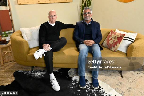 Jeffrey Katzenberg, Co-Founder & Managing Partner at WndrCo, and Hari Ravichandran, CEO and founder of Aura, speak at the Variety Studio at SXSW 2022...