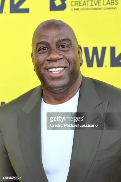 Documentary series subject Earvin "Magic" Johnson attends the "They Call Me Magic" premiere during the 2022 SXSW Conference and Festivals at ZACH...