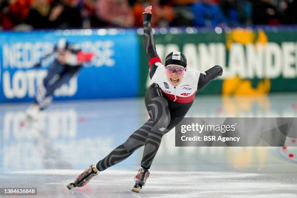 Kaja Ziomek of Poland during the ISU World Cup Final of at Thialf on March 12, 2022 in Heerenveen, Netherlands.
