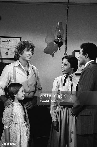 Dark Sage" Episode 4 -- Aired 10/26/81 -- Pictured: Missy Francis as Cassandra Cooper Ingalls, Michael Landon as Charles Philip Ingalls, Marlene...