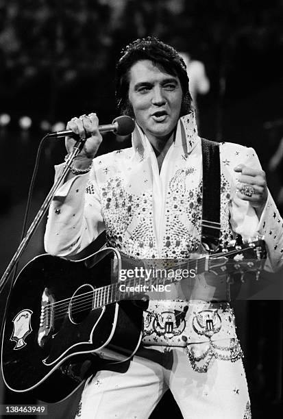 Aired 4/4/73 -- Pictured: Elvis Presley during a live performance at Honolulu International Center in Honolulu, Hawaii on January 14, 1973 for his...