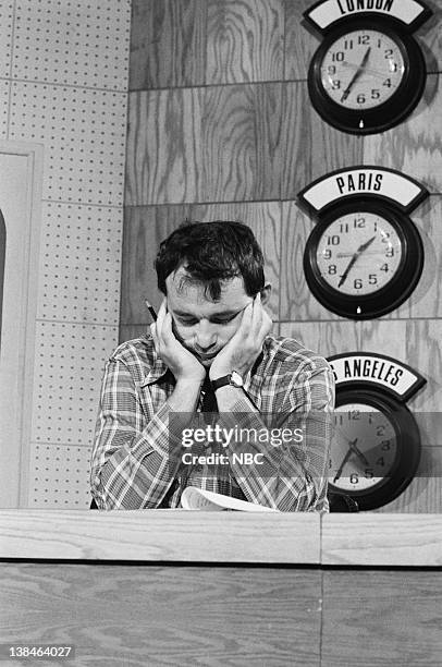 Episode 20 -- Air Date -- Pictured: Bill Murray during "Weekend Update" rehearsal on May 24,1980