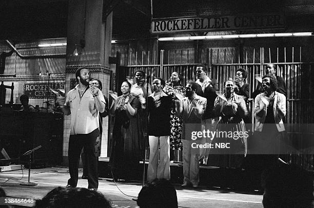 Episode 20 -- Air Date -- Pictured: Musical guest Andrew Crouch and The Voices of Unity performs on May 24,1980