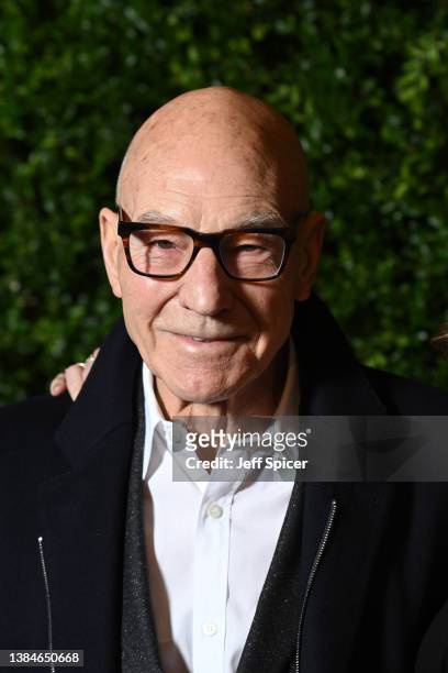 Patrick Stewart attends Charles Finch x CHANEL - The Night Before BAFTA Dinner at Hertford Street Club on March 12, 2022 in London, England.
